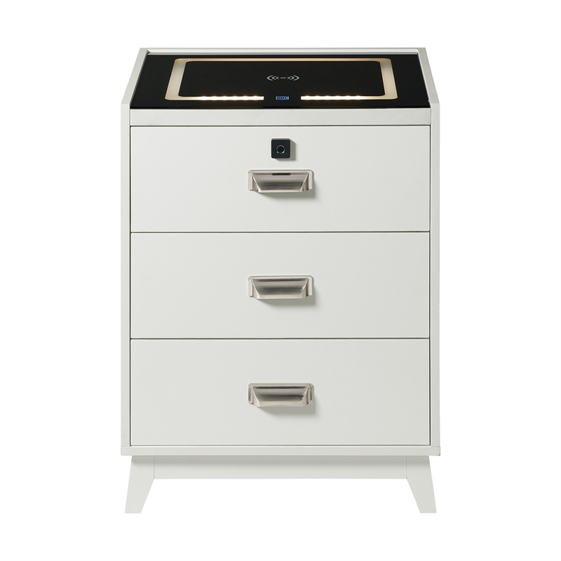Picket House Furnishings Azura Nightstand with Electronic Features in White