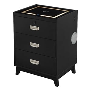 Picket House Furnishings Azura Nightstand with Electronic Features in Black