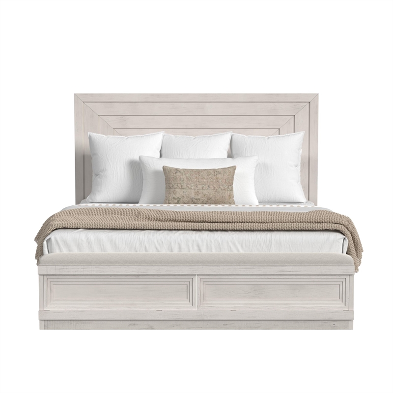 Picket House Furnishings Rhiannon King Storage Bed in Antique White