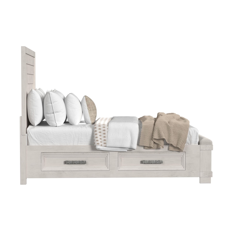 Picket House Furnishings Rhiannon King Storage Bed in Antique White