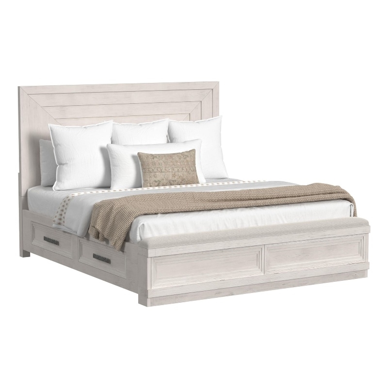 Picket House Furnishings Rhiannon King Storage Bed in Antique White