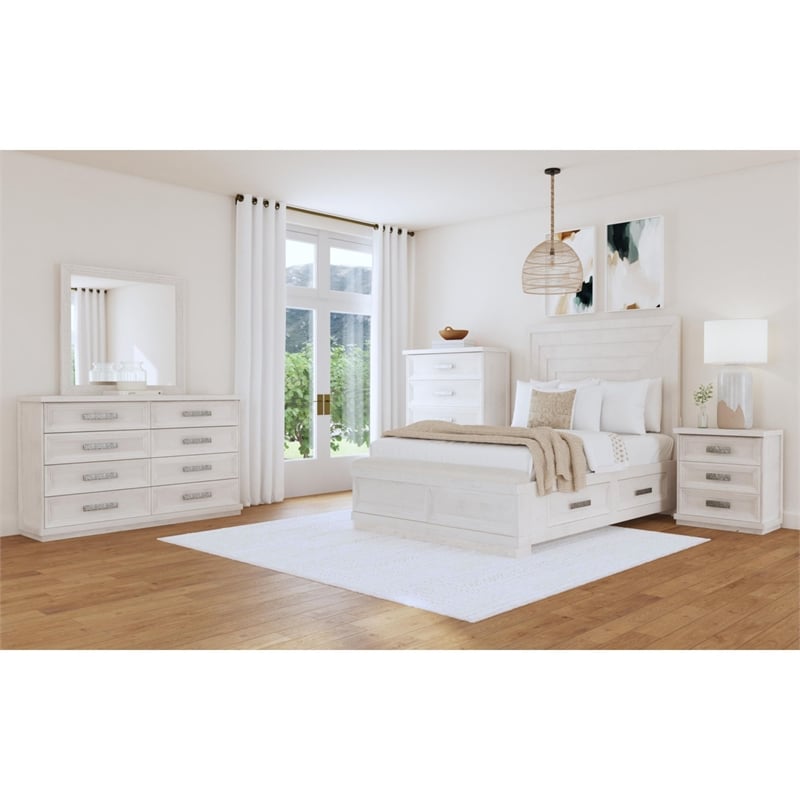 Picket House Furnishings Rhiannon 3-Drawer Nightstand with USB in Antique White