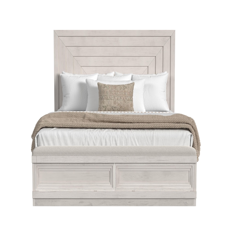 Picket House Furnishings Rhiannon Queen Storage Bed in Antique White