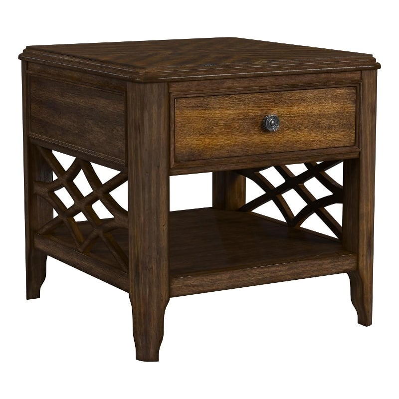 Picket House Furnishings Stark End Table in Cherry