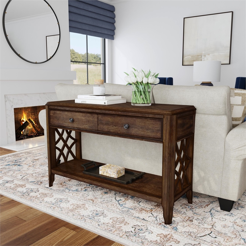 Picket House Furnishings Stark Sofa Table in Cherry