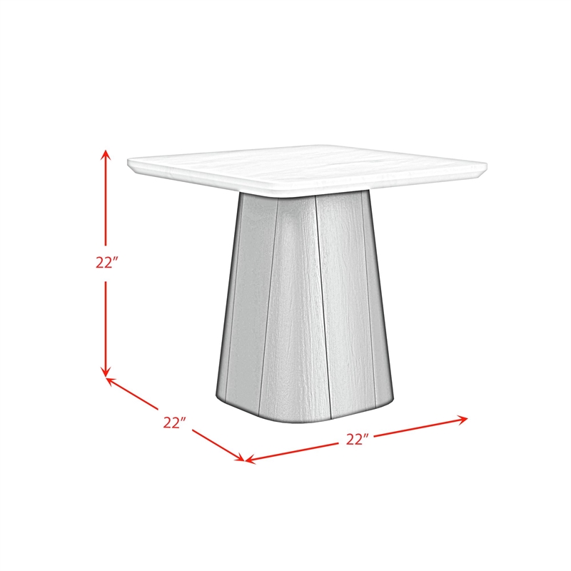 Picket House Furnishings Yuri End Table in White and Black