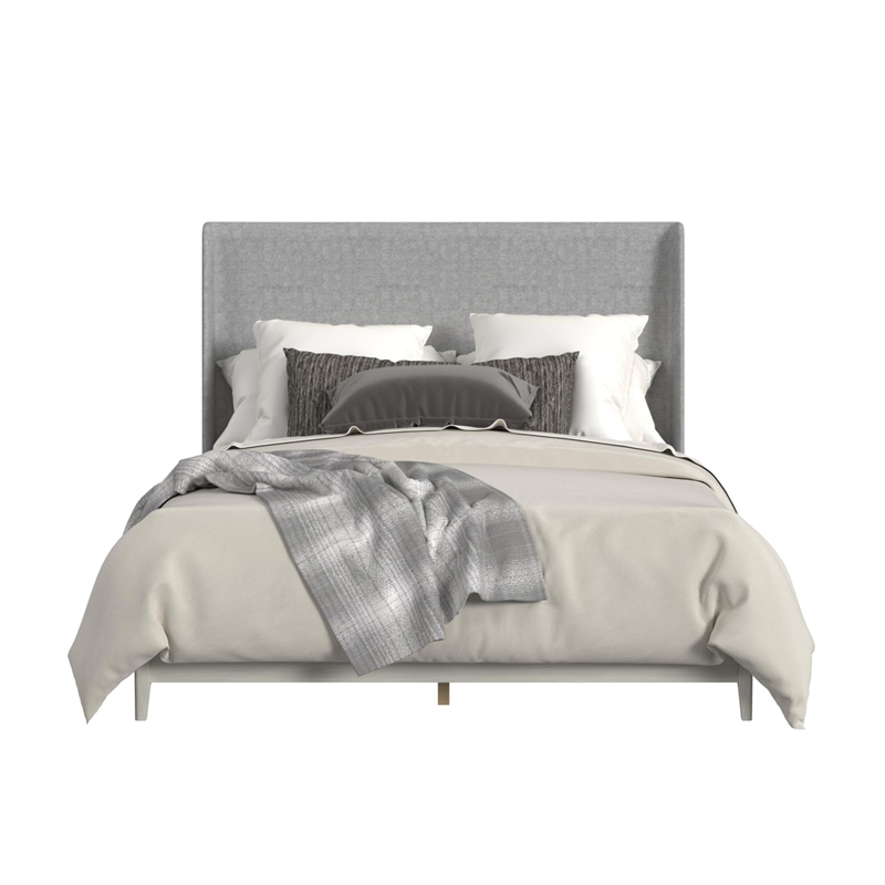 Picket House Furnishings Clare King UPH Bed with Grey Fabric in Almond