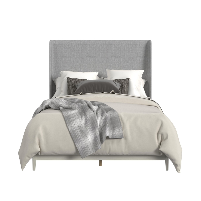 Picket House Furnishings Clare Queen UPH Bed with Grey Fabric in Almond