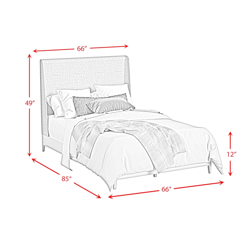 Picket House Furnishings Clare Queen UPH Bed with Grey Fabric in Almond