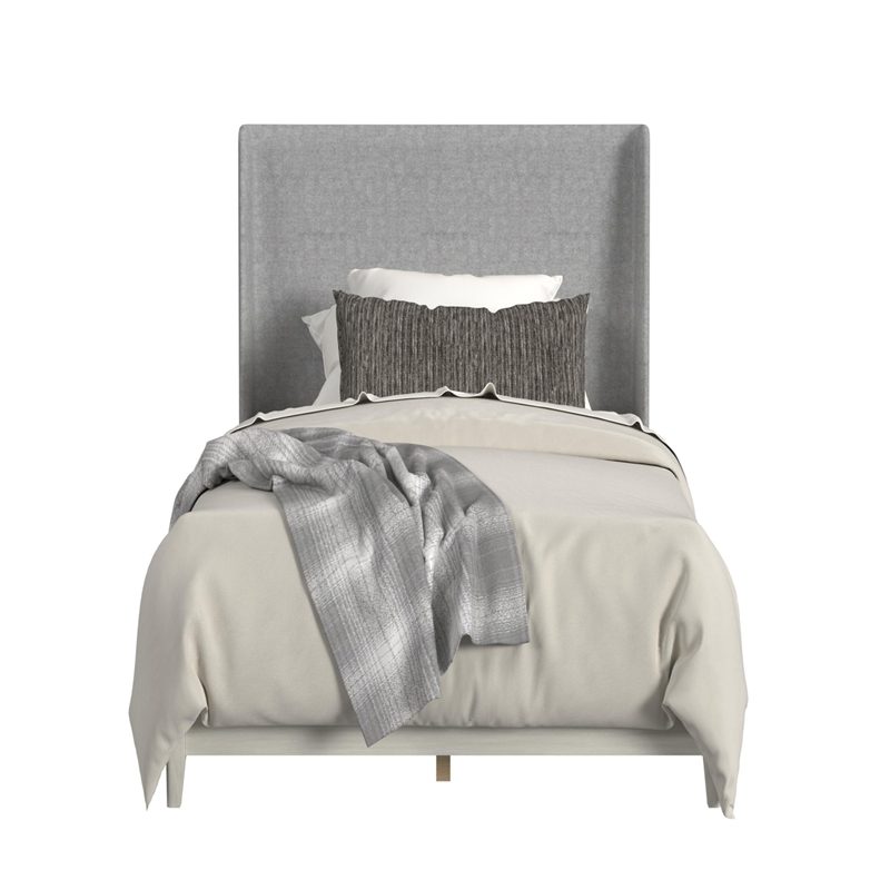 Picket House Furnishings Clare Twin UPH Bed with Grey Fabric in Almond