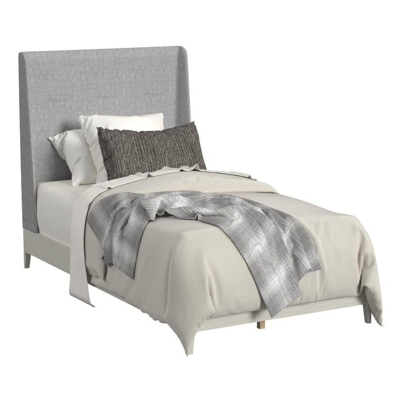 Picket House Furnishings Clare Twin UPH Bed with Grey Fabric in Almond