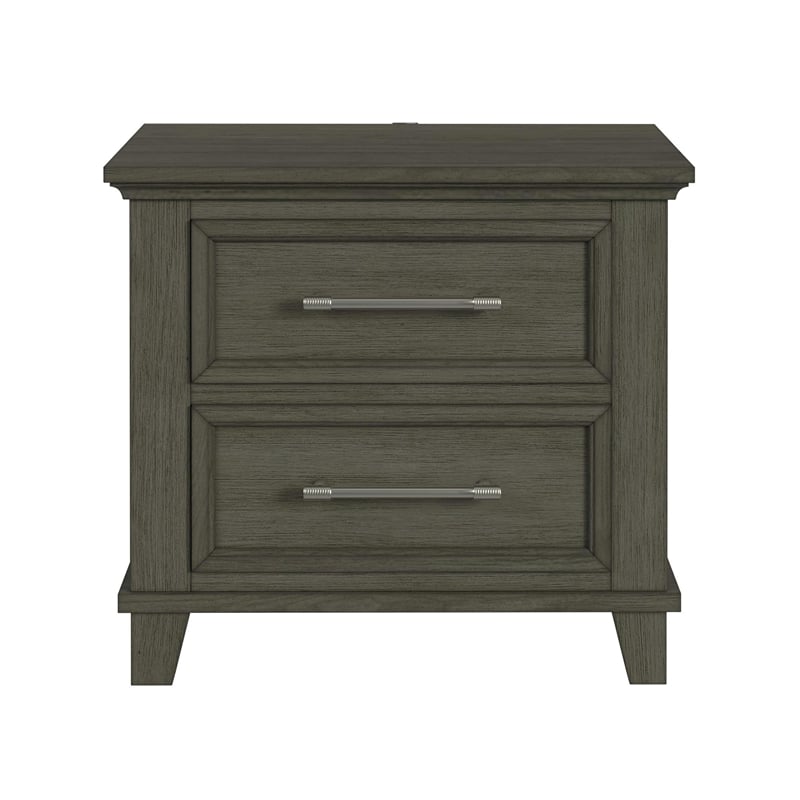Picket House Furnishings Henrik 2-Drawer Nightstand with USB in Grey