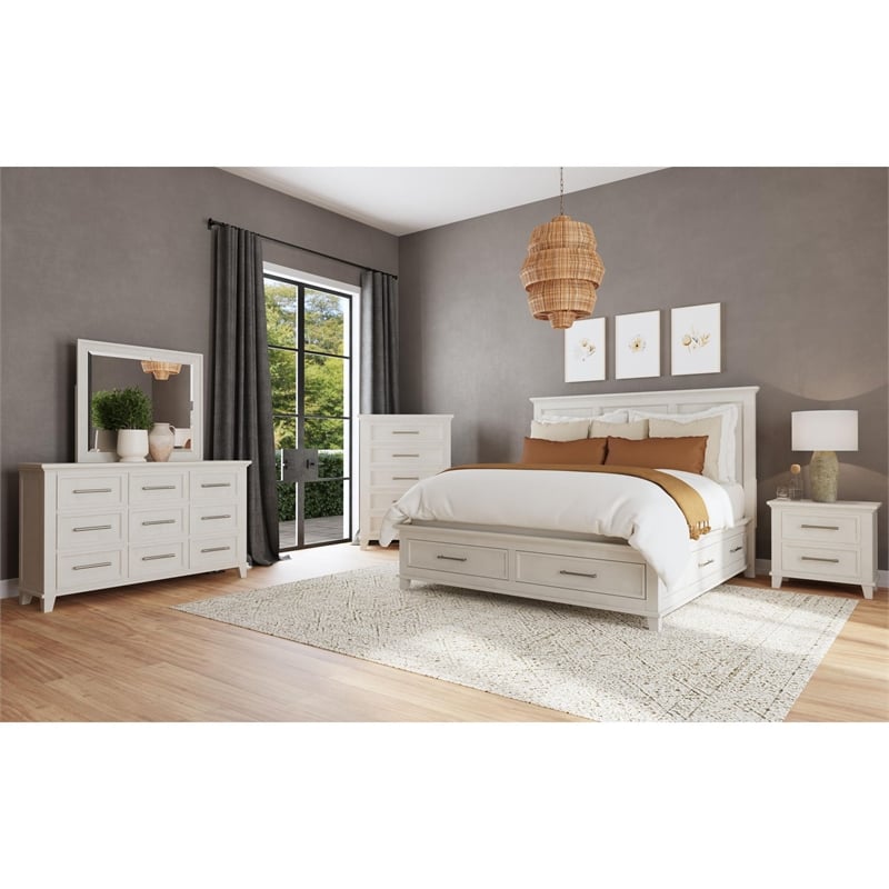 Picket House Furnishings Henrik King Storage Bed in Ivory