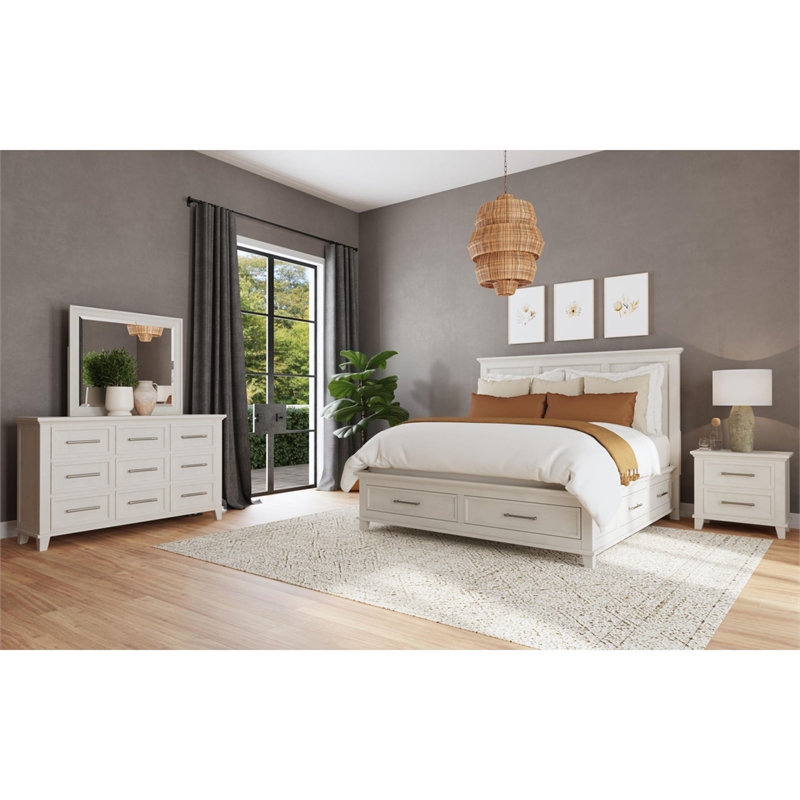 Picket House Furnishings Henrik King Storage Bed in Ivory