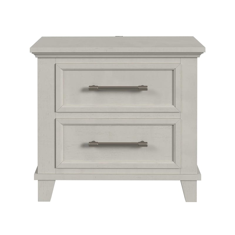 Picket House Furnishings Henrik 2-Drawer Nightstand with USB in Ivory