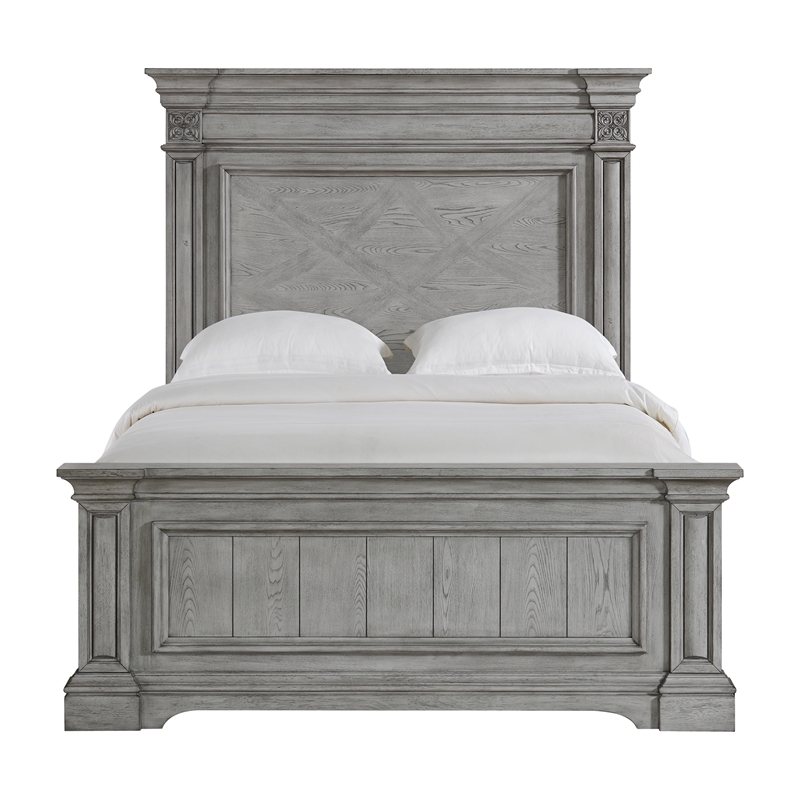 Picket House Furnishings Brookstone Queen Panel Bed in Aged Gray