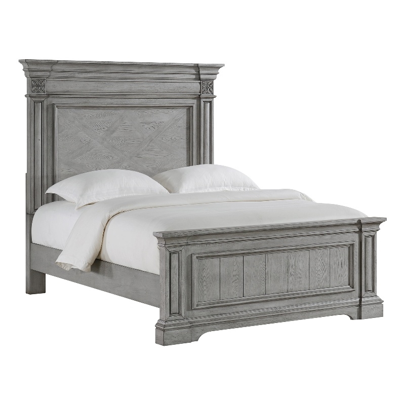 Picket House Furnishings Brookstone Queen Panel Bed in Aged Gray