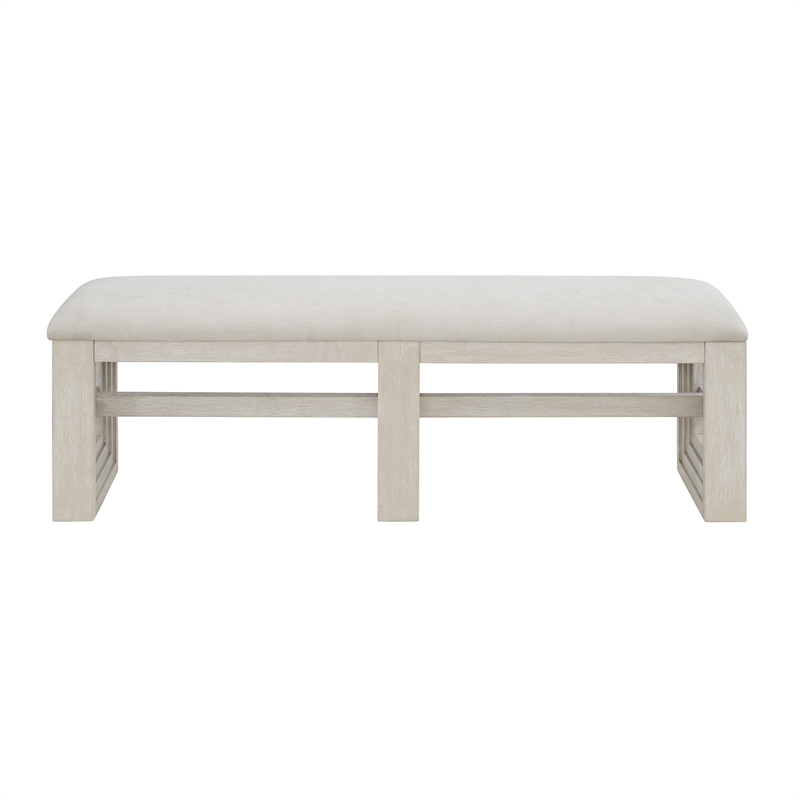 Picket House Furnishings Rhiannon Dining Bench in Antique White
