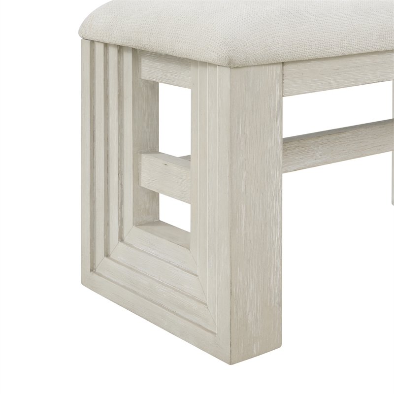 Picket House Furnishings Rhiannon Dining Bench in Antique White