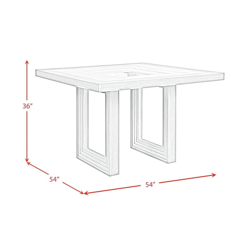 Picket House Furnishings Rhiannon Square Counter Table in Antique White