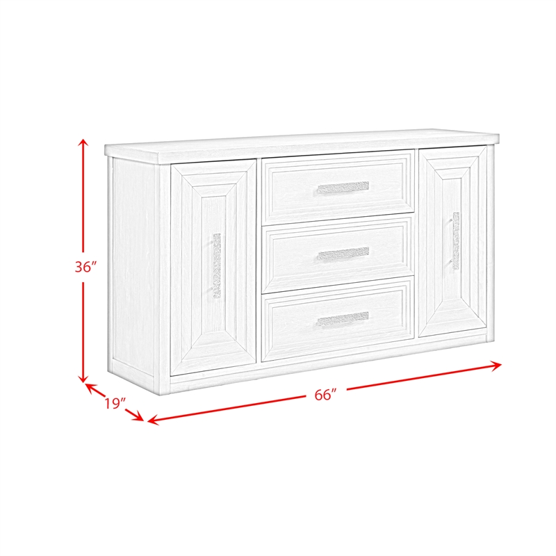 Picket House Furnishings Rhiannon Server in Antique White