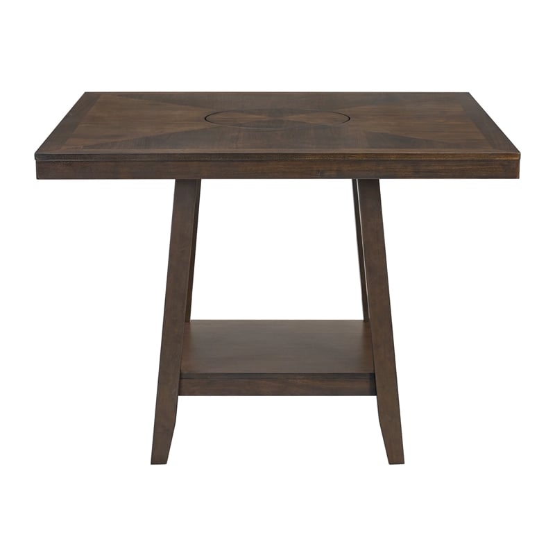 Picket House Furnishings Hester Square Counter Table with Lazy Susan in Brown
