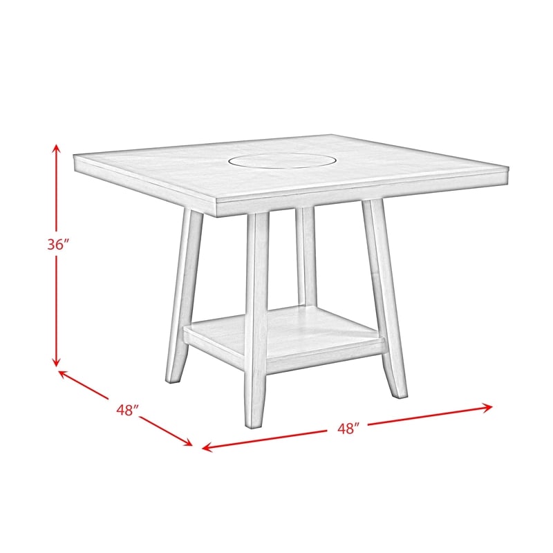 Picket House Furnishings Hester Square Counter Table with Lazy Susan in Brown