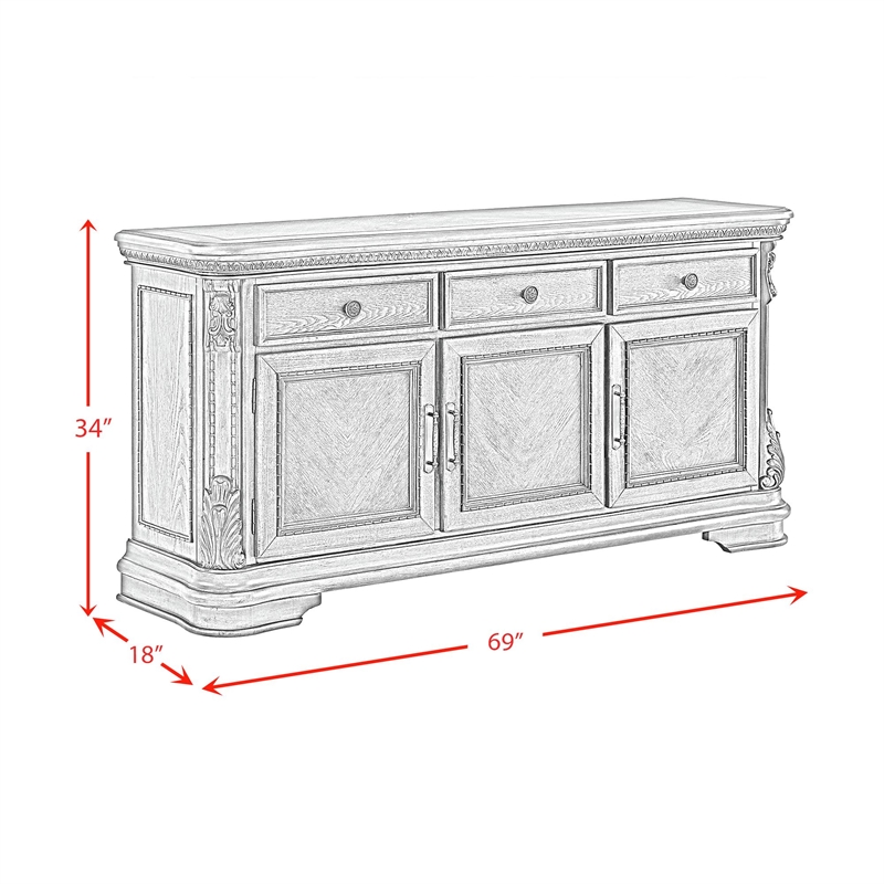 Picket House Furnishings Denali Buffet Table & Sideboard in Walnut