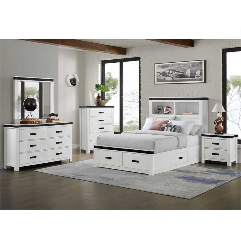 Picket House Furnishings Montauk Youth Full Platform Storage Bed in White