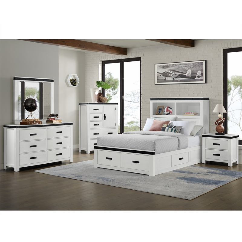 Picket House Furnishings Montauk Youth Full Platform Storage Bed in White