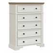 Picket House Furnishings Ulysses Youth 5-Drawer Chest in Brown and White
