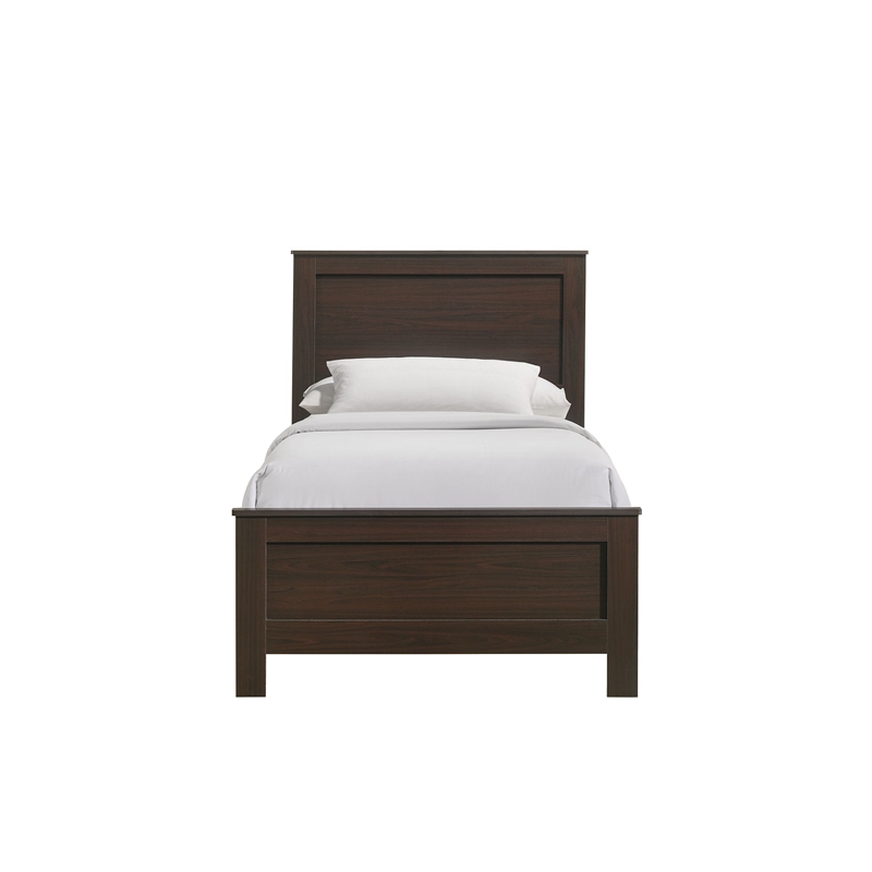 Picket House Furnishings Santino Twin Panel Bed in Espresso