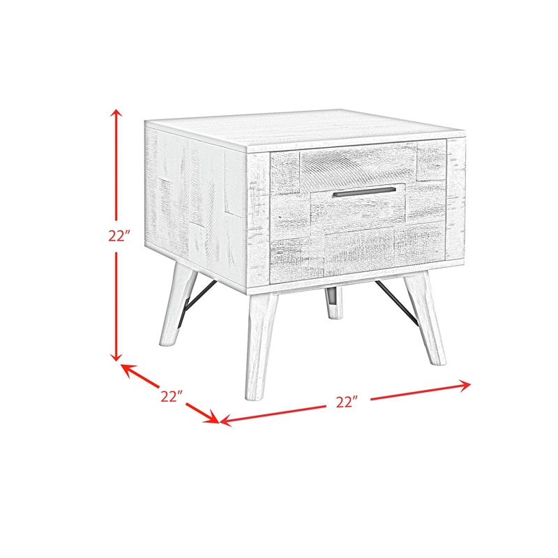 Picket House Furnishings Westwood End Table in Rustic White