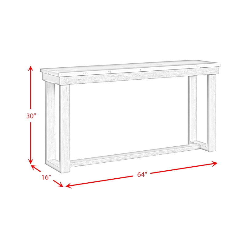 Picket House Furnishings Jocelyn Sofa Table in Brushed White