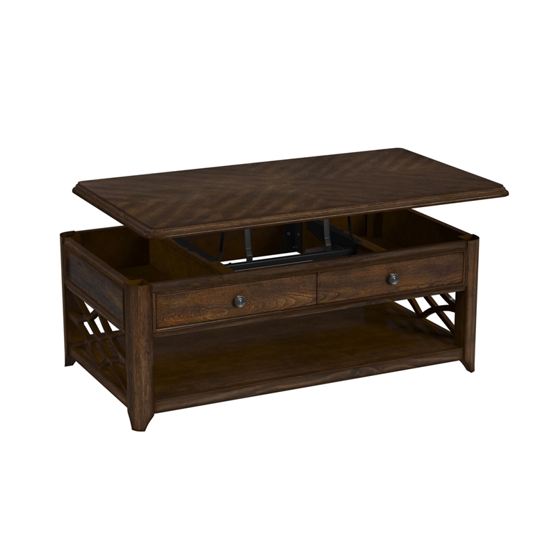 Picket House Furnishings Stark Lift-Top Coffee Table in Cherry