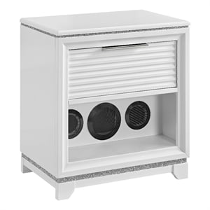 Picket House Furnishings Xena 1-Drawer Nightstand with Speaker and USB in White