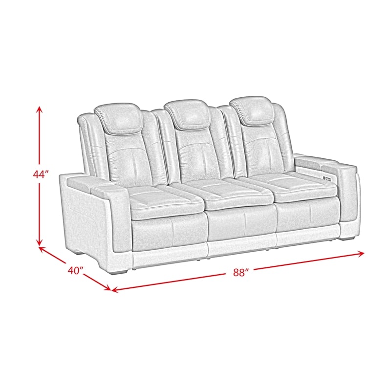 Picket House Furnishings Niven Power Motion Sofa in Rocky Gray/Brown