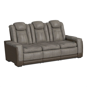 Picket House Furnishings Niven Power Motion Sofa in Rocky Gray/Brown
