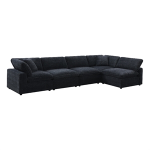 picket house furnishings haven modular 5pc living room set in zaftag ebony