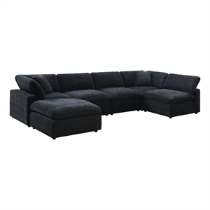 picket house furnishings haven modular 6pc living room set in zaftag ebony