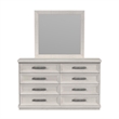 Picket House Furnishings Rhiannon Dresser and Mirror Set in Antique White