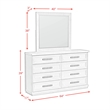 Picket House Furnishings Rhiannon Dresser and Mirror Set in Antique White