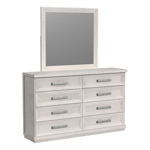 picket house furnishings rhiannon dresser and mirror set in antique white