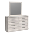Picket House Furnishings Rhiannon Dresser and Mirror Set in Antique White