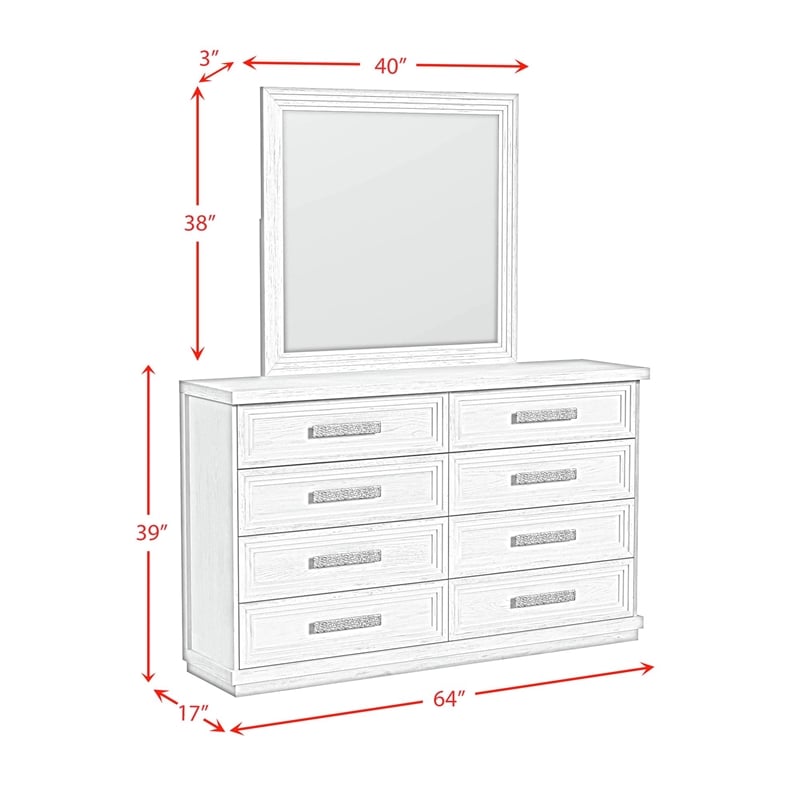 Picket House Furnishings Rhiannon Queen Storage 5PC Bedroom Set in Antique White