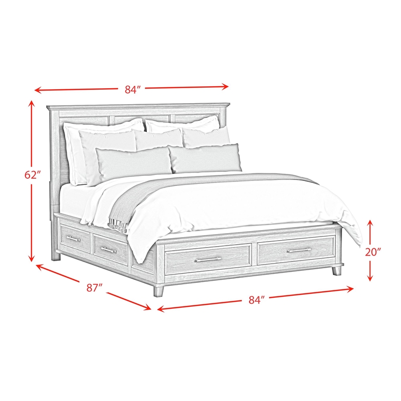 Picket House Furnishings Henrik King Storage 5PC Bedroom Set in Gray