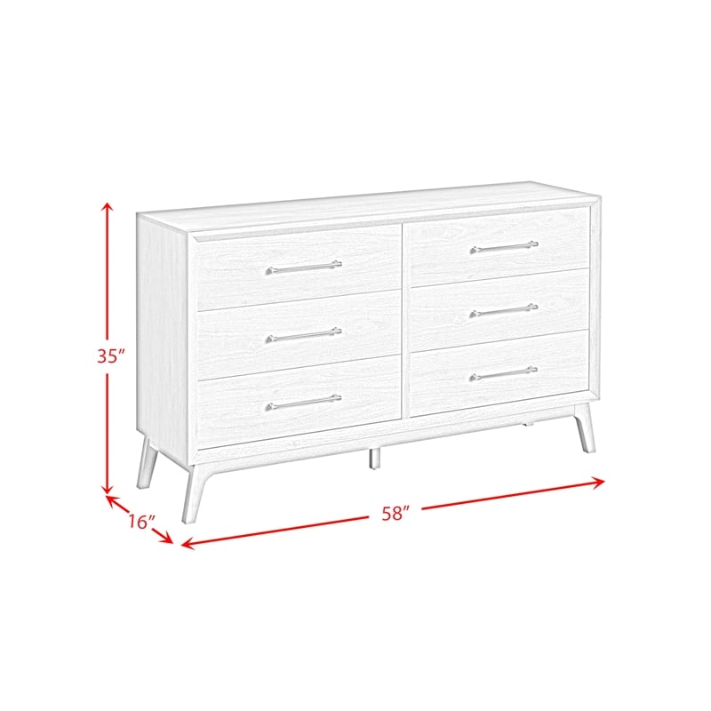 Picket House Furnishings Clare 6-Drawer Dresser in Almond