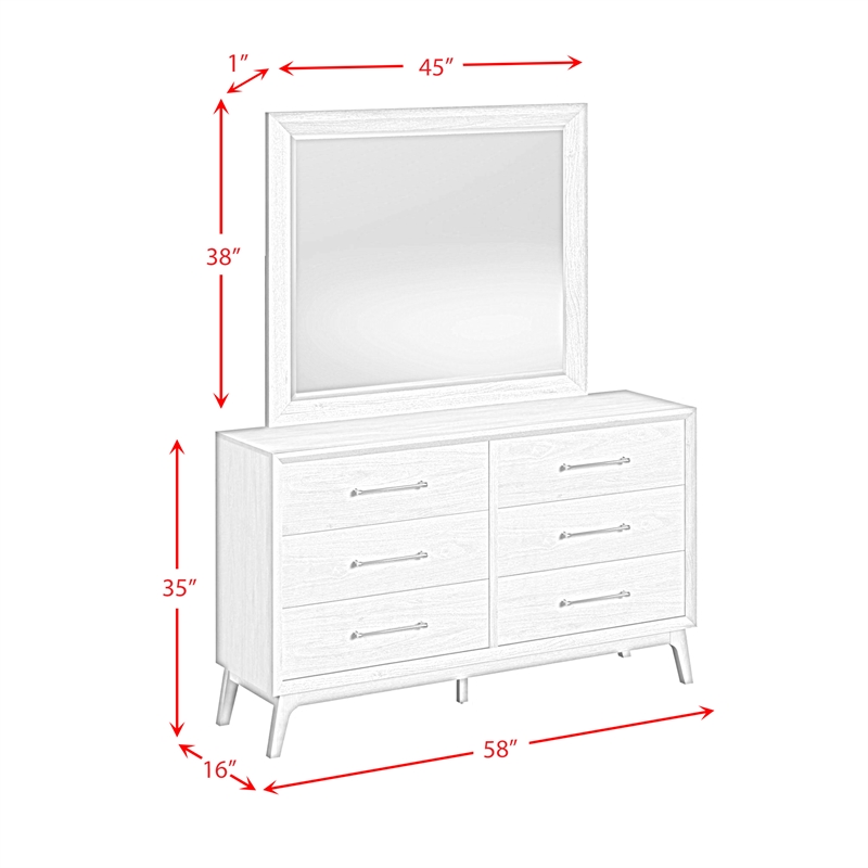Picket House Furnishings Clare Dresser and Mirror Set in Almond