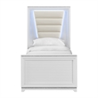 Picket House Furnishings Xena Twin UPH Bed with Lights in White