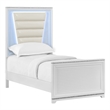 Picket House Furnishings Xena Twin UPH Bed with Lights in White